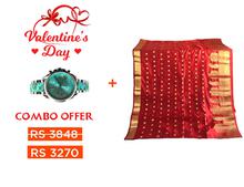 Valentine Combo Offer Gift For Her ( Watch+Sari)