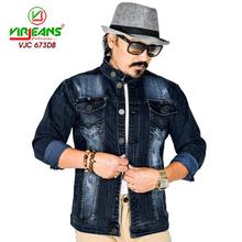 Virjeans Denim (Jeans) Stretchable Jacket (VJC 673) round neck /Dark Blue