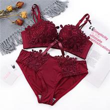 Sexy Padded Push Up Lace Bras Cotton Low Waist Lace