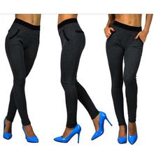 Women Skinny Stretch Slim High Waist Trousers Leggings Pants