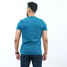 Being Human Blue Round Neck Printed T-Shirt For Men