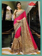 Pink & Golden Bollywood sarees online