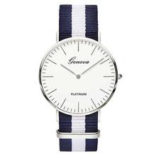 Top Luxury Brand Stripe Nylon Band Watch Men Quartz Wristwatch