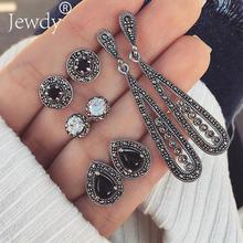 4 Pairs/Set Women Crystal Bohemian Earring Stud Earrings for Women Boucle D'oreille Jewelry Dazzling Cubic Zirconia Opal Brincos