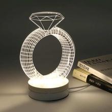 3D LED Night Light, Creative 3D White / Warm White / Yellow Light Changing LED Desk Lamp