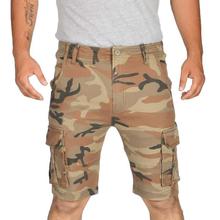 Brown Combat Printed Shorts For Men-MTR3065