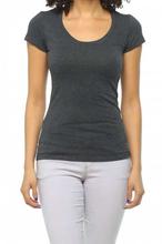 Dark Grey Plain T-shirt For Women