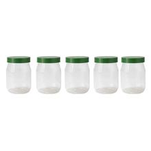 Green Set Of 8 Transparent 6" Plastic Spice Jar