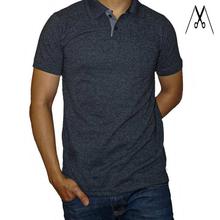 Matinaa Black Knitted Cotton Polo For Men