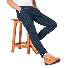 Virjeans Stretchable Cotton Check Blue Chinos Pant for Men (VJC 714) 3