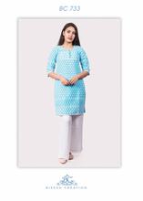 Sky blue chikan kurti with Palazo