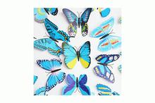 3D Butterfly Wall Stickers (Blue) With Pins - 12Pcs