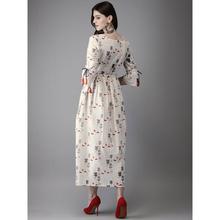 Anouk - Women Off-White & Blue Printed A-Line Kurta