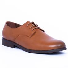 Caliber Shoes Leather Tan Brown Lace Up Formal Shoes For Men - ( K518L)