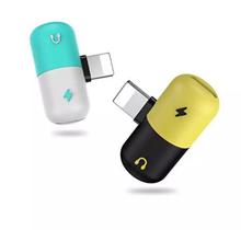 2 In 1 Dual Lightning Splitter Capsule Audio Jack Adapter For iPhone 7/8 X/XS MAX/XR