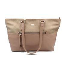 David Jones Peach Solid Front Zip Tote Bag For Women