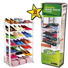 White 7 Tiered Shelf Shoe Organizer Rack Stand (21 Pairs)