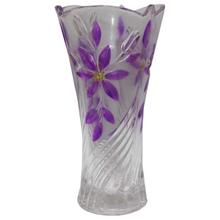 Transparent Textured Purple Flower Design Vase