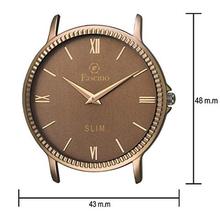 Fascino Men's Watches - Analog Round Brown Dial Slim Watch