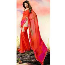 Designer Chiffon Printed Saree with Blouse for Women