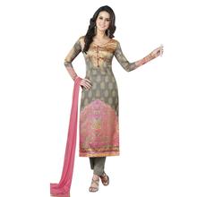 Stylee Lifestyle Grey Satin Printed Dress Material (1363)