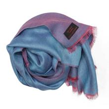 Pink/Blue Silk Cashmere Shawl For Women