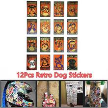Multicolored 12 Pieces Retro Dog Stickers