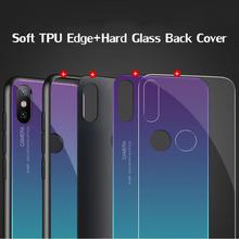 Gradient Tempered Glass phone case For xiaomi mi 9 a1 a2 mix 2 s 6 8