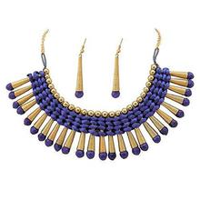 Aabhu Gold Plated Handmade Thread Choker Necklace Jewellery Set With