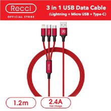 Recci 3 in 1 USB Data Cable 1.2M - Fastwind D120