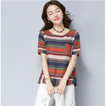 New 2018 Summer Fashion Casual Stripe Women Blouse Shirt