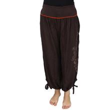 Brown Floral Print Harem Pants For Women (WTR2046)