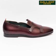 Gallant Gears Wine Red Leather Slip On Formal Shoes For Men - (MJDP30-20)