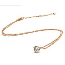 18K Rose Gold Plated CZ Circle Pendant