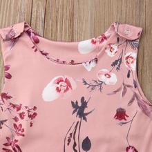 Floral Newborn Baby Girls Clothing Sets Sleevless Printed Rompers