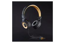 PTron Mamba Stereo Wired Headphone With Mic For All Smartphones (Black/Gold)