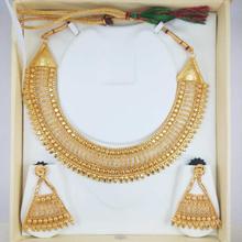 Gold Plated Adjustable Necklace And Earrings Jewellery Set