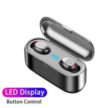 F9 TWS Wireless Bluetooth 5.0 Earphones Battery LED