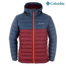 Columbia 1693931-837 Powderlite Hooded Jacket For Men- Blue/Red