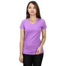 CVT2001 Solid V-Neck T-Shirt- Light Purple