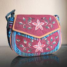 Floral Embroidered Cotton Cross Body Bag For ladies