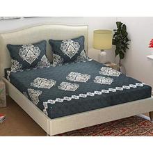 Homefab India 140 TC Cotton Double Bedsheet with 2 Pillow