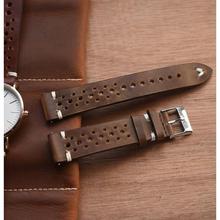 Hand Made Retro Leather Watch Band Hand-Stitched