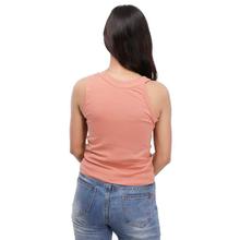 Peach Solid Sleeveless Cami Top For Women