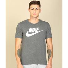 Nike Printed Men Round Neck Grey T-Shirt