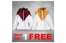 Hifashion- Buy 1 Get 1 Free Lightweight Windcheater For Ladies(Blue, Yellow)