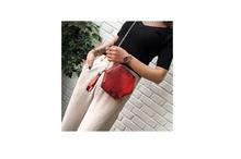 Red Shiny Top Handle Hexagon Crossbody Bag For Women