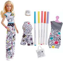 Barbie White Crayola Color-In Fashion Doll & Fashions - FPH90