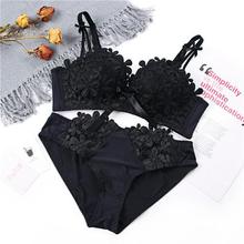 Sexy Padded Push Up Lace Bras Cotton Low Waist Lace