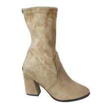 Block Heeled Back Zip Quarter Boots For Women